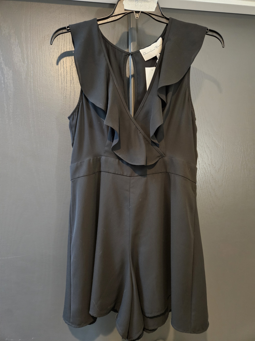 Charles Henry Black Sleeveless Ruffle Romper Size 10